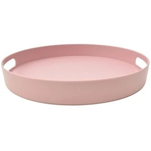 OEM Service Creative Healthy High Quality Melamine Decorative Serving Round Tray with Handles