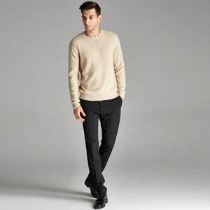 OEM Service Men Business Style Flat Knitted Pullover 100% Cashmere men Sweater
