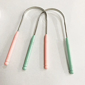 OEM tongue scraper stainless steel tongue cleaner, rid of bacteria and bad breath, aid immune system.