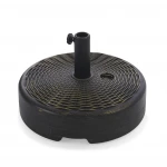 Outdoor 17L central pole beach umbrella base with thin rattan design with steel umbrella holder