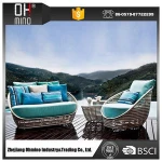outdoor furniture high back rattan set single seater wood chairs bamboo outdoor furniture