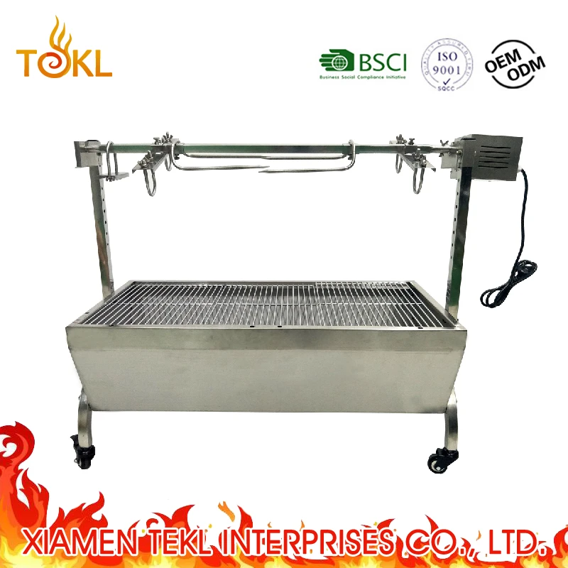 Outdoor Heavy Duty Stainless Steel Spit Roaster Rotisserie Charcoal BBQ Grill with 60kg Motor