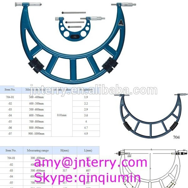Outside Micrometer with Round Pipe Structure for External Dimension