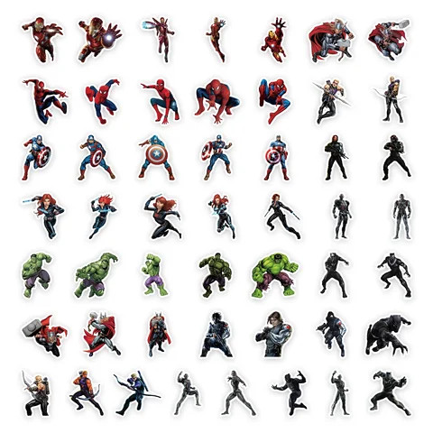 Buy 50 Pcs Marvel Heroes Stickers Cute Waterproof Laptop Computer ...