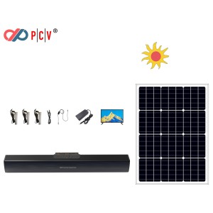 Pcv Solar TV System Solar Light System with 22ah LiFePO4 Batteries Solar Sound Bar for Home Solar Home Energy Storage &amp; Solar Home Audio and Video