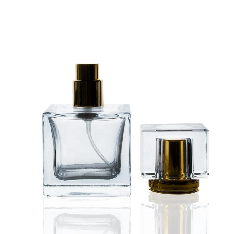 Perfume Bottle Low Moq Custom Glass Perfume Bottle Crimp Square 30ml Luxury Perfume Bottles
