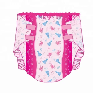 Pink M Size super thickest high absorbency printed adult diapers