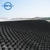 Plastic reinforced geocell construction gravel for retaining wall