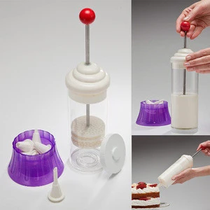 Plastic whipped dessert cream maker butter dispenser milk frother for dessert tools supplies