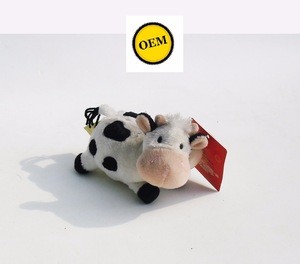 Plush cow shape dog squeaky pet toy
