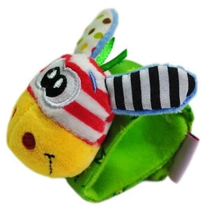 Plush rattle toys worn on the wrist for baby