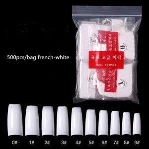 Popular salon nail art half cover fingernails artificial tip false nail