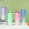 Portable 40Oz Cup Tumbler with Handle Kawaii Water Bottle Water Bottle Sports Water Cup Plastic Cup in Summer Car Mug