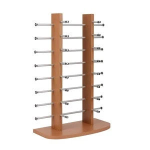 Portable Tabletop Solid Wood Eyewear Display Rack, Double Towers for displaying glasses frames,  sunglasses or reading glasses