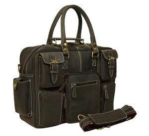 Prastara 16 inch Laptop Briefcase Travel Messenger Handmade leather bag