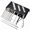 Professional Amazon Hot Selling 16pcs Nail Art Manicure Pedicure Set  Stainless Steel Nail Tools in PU Zipper Travel Bag