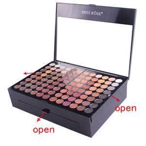 Professional Beauty Cosmetics Makeup Eyeshadow Kit Box Waterproof Black Square Case Makeup Set