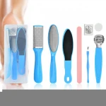 Professional Blue 8 Piece Set Foot File Pedicure Callus Remover Tools Pedicure Planer Tool kit Feet Rasp Foot Dead Skin Remover