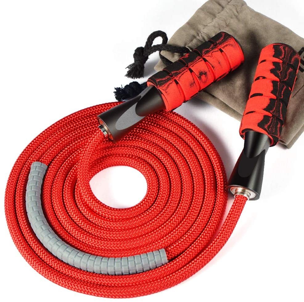 Professional Jump Rope Workout Overstriking Weighted Ball Bearing Cotton Rope Adjustable Length for Cardio Endurance Training
