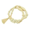 Promotional inventory stock products costume accessories fashion silicon wood beads elastic fabric tassel bracelet jewelry