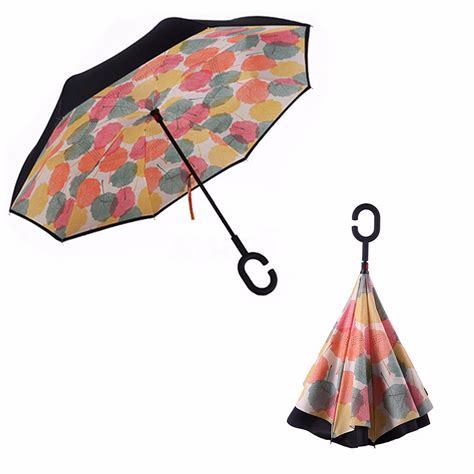 Ombrello Invertito A Doppio Strato – Design Frattale Fiore, Antivento E Anti-UV, Con Manico A C