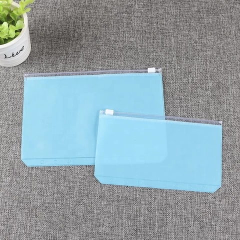 PVC Binder Pocket 6 Holes Loose Leaf Bags A6 Size Binder Zipper envelopes Folders Plastic File Document pouch