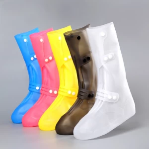 PVC Wear-resistant Slip-proof Rain Boots, Outdoor Adults Climbing Waterproof Shoes Covers, Plastic Protective Rain Shoe Sleeve