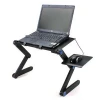 QIYU Portable Laptop Computer Desktop Folding Adjustable vertical Laptop Stand Tables with cooling Fans for Desk Bed Couch Sofa