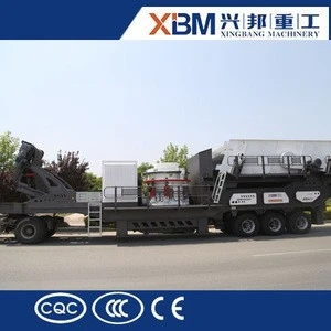 Quarry and mining mobile rock crusher, trailer cone crusher plant, mobile crusher plant for leasing