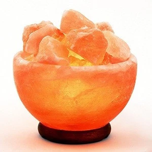 Rakaposhi Natural Pink Himalayan Salt Lamp Chip Bowl with Dimmer- Wholesale Pricing- Landed in USA- Ready to Ship