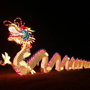 Realistic Silk Lantern festival decorate Chinese Dragon Lantern for sale