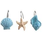 Resin hand crafted shower curtain hooks
