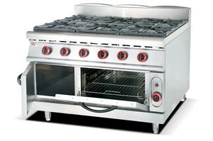 Restaurant Hotel 8 burner gas range with oven,commercial gas range definition(ZQW-889-8)
