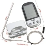 RF Wireless Remote Digital Cooking Kitchen Meat Thermometer with Food Temperature Probe for Milk Coffee Smoker BBQ Grilling