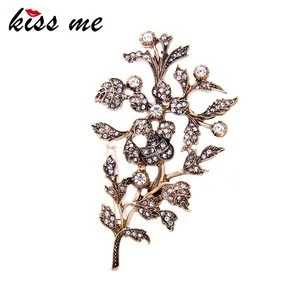 Rhinestone Branch Hairpins 2017 New Antique Gold Color Vintage Hair Jewelry