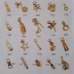 rhinestone lightning boat anchor Leaves crown letter moon flower high-heeled shoes  metal zipper slider puller pendant pull part