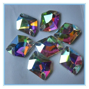 rhinestone with 2 holes sewing glass bead wholesale supplier in different shapes
