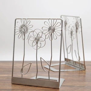 romantic Flower bookends and book stand stainless steel