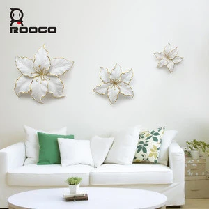 ROOGO Modern Resin Metal Lily Large Wall Art Painting Home Decor