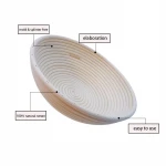 Round /Oval Natural Rattan Fermentation Basket Bread Banneton Dough Wicker Rattan Mass Proofing Proving Baskets Rattan DIY Tool