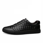 RTS Business men's shoes casual leather shoes fashion woven breathable British large size US 13 flat shoe sneakers for men