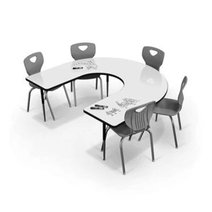 School Horseshoe Dry-erase Whiteboard Activity Table and Chair Sets