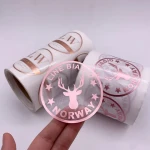 Self Adhesive Clear Gold Foil Round Vinyl Sticker Label Roll Manufacturer Custom Circle Logo Packaging Label
