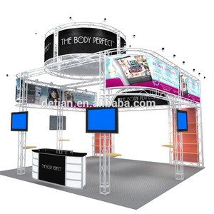 shanghai custom design portable dismountable island booth advertising display for exhibition equipment