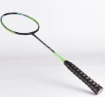Shock Absorption Low Wind Resistance Badminton Racket Grip Full Carbon Black Graphic Matt Surface Top Badminton Racket