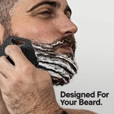 Silicone Exfoliator Deep Cleans &amp; Soft-Touch Beard Loofah