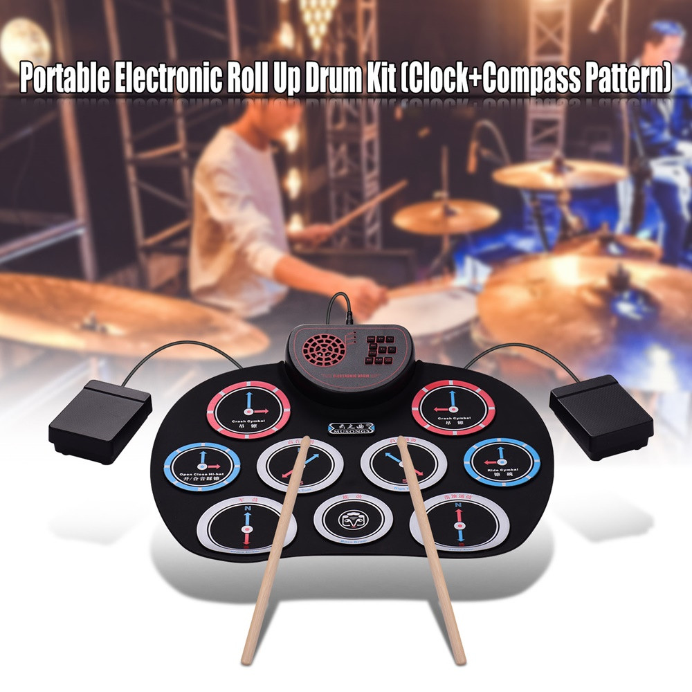 Buy Silicone Hand Roll Up Built-in Speaker Usb Electric Drum Set ...