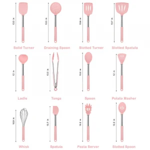 Buy Silicone Kitchen Utensil Set 12 Pieces Pink Green Blue Color Heat  Resistant Non-stick Baking Tool Silicone Cooking Utensils from Jiangmen Win  Top Houseware Co., Ltd., China