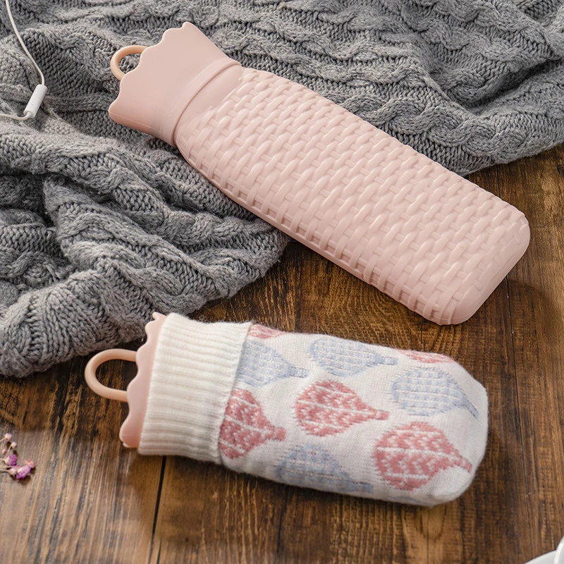 Silicone Knit Style Hot water bottle water fill in Hand Warmer