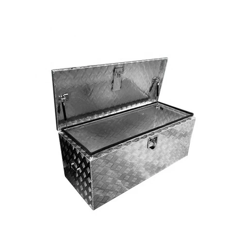 Silver Aluminum Alloy Rugged Truck Toolbox Metal Tool Storage Box